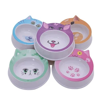 

Fashion Lovely Pet Feeders Multicolor Cartoon Cat Face Dog Food Bowl for Small and Dogs Puppy and Cats Pet Supplies Accessories