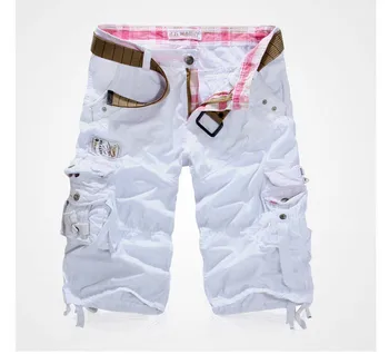 

2018 new casual mens shorts high quality casual mens cargo summer shorts 6 colors khaki army green Military Shorts big size