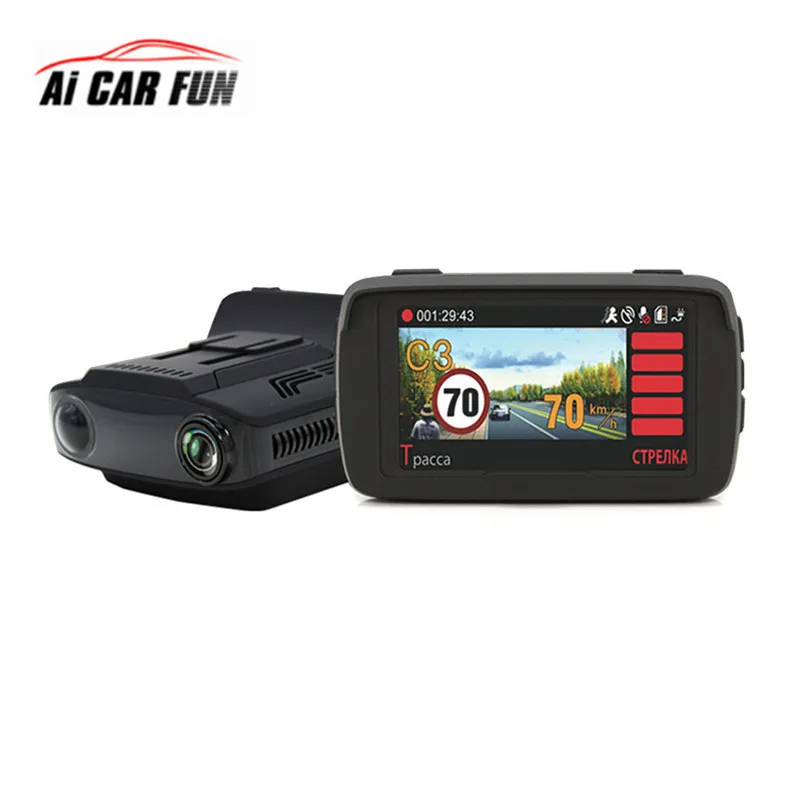 

1080P Car Radar Detectors 3-in-1 DVR Speed Measurement Auto GPS Camera Dash Cam Data Recorder Ambarella A7LA50D for Russia