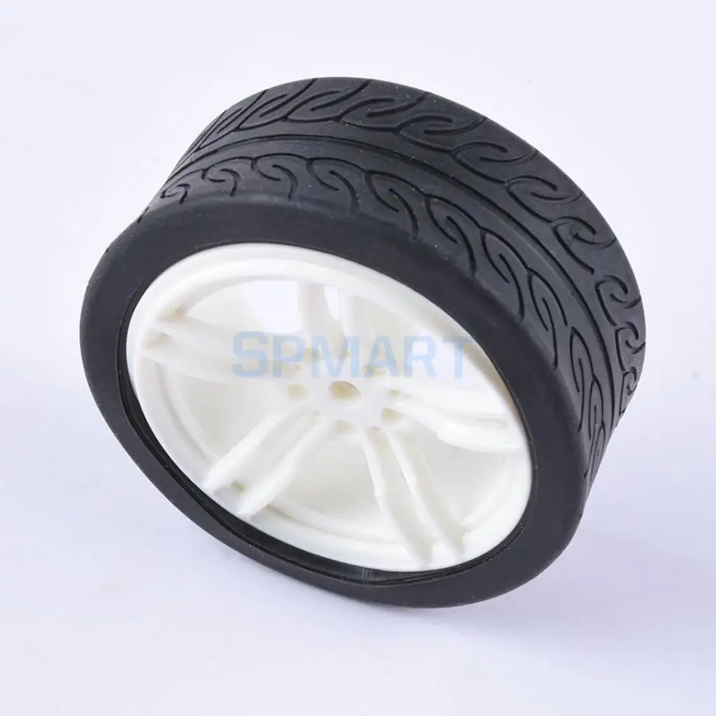 2pcs Rubber Tire TT Motor Car Wheel Smart Car Wheel for Robot Car RC Model Car Kids DIY Toy Car accessories