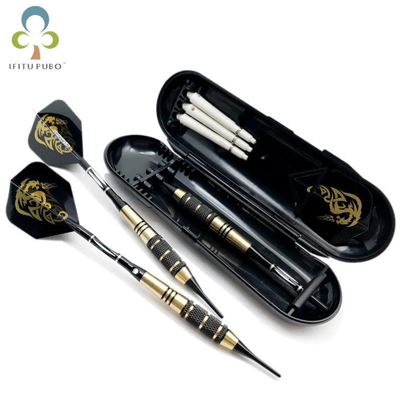 melhor 3 pçs set 18g Eletrônico Profissional Dardos Ponta Macia Com Caixa de Dardo Dardo Voos Dardo Preto Eixo GYH