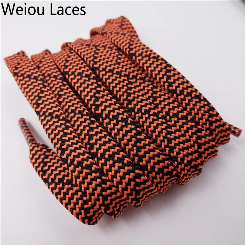 Weiou 7mm Premium Polyester Pattern Flat Shoelaces Eco-Friendly Sneaker Spider Web Pattern Shoe Laces For Running boots Uncaged