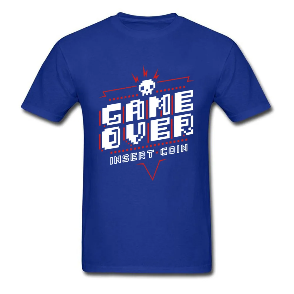 Game Over Red Father Day Pure Cotton Crewneck Tees Short Sleeve Printed On Tee Shirts Dominant Fitness Tight T Shirts Game Over Red blue