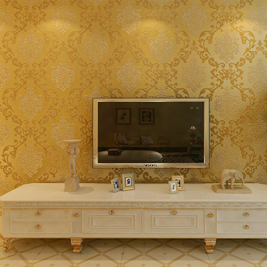 Italian Style Modern 3D Embossed Background Wallpaper For Living