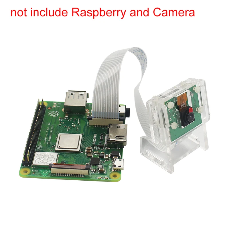 Suporte de câmera acrílico transparente, suporte para Raspberry Pi, câmera de escritório, V2, Pi 4B, 3B, Zero