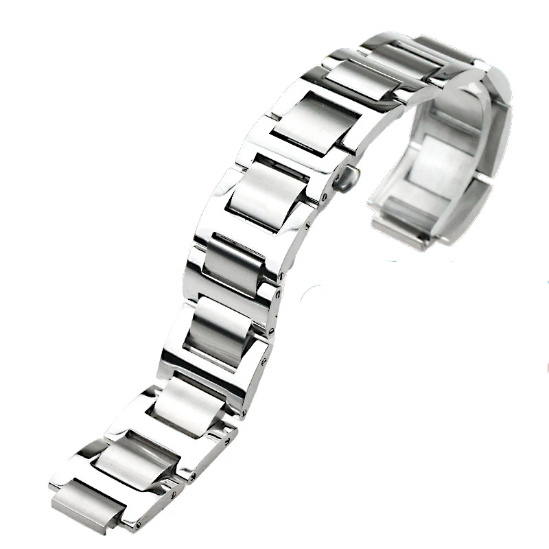 ISUNZUN L M Size Watch Band For Men And Women For Cartier Ballon Blue Watch Strap 316L Stainless Steel Watchbands Free Shipping
