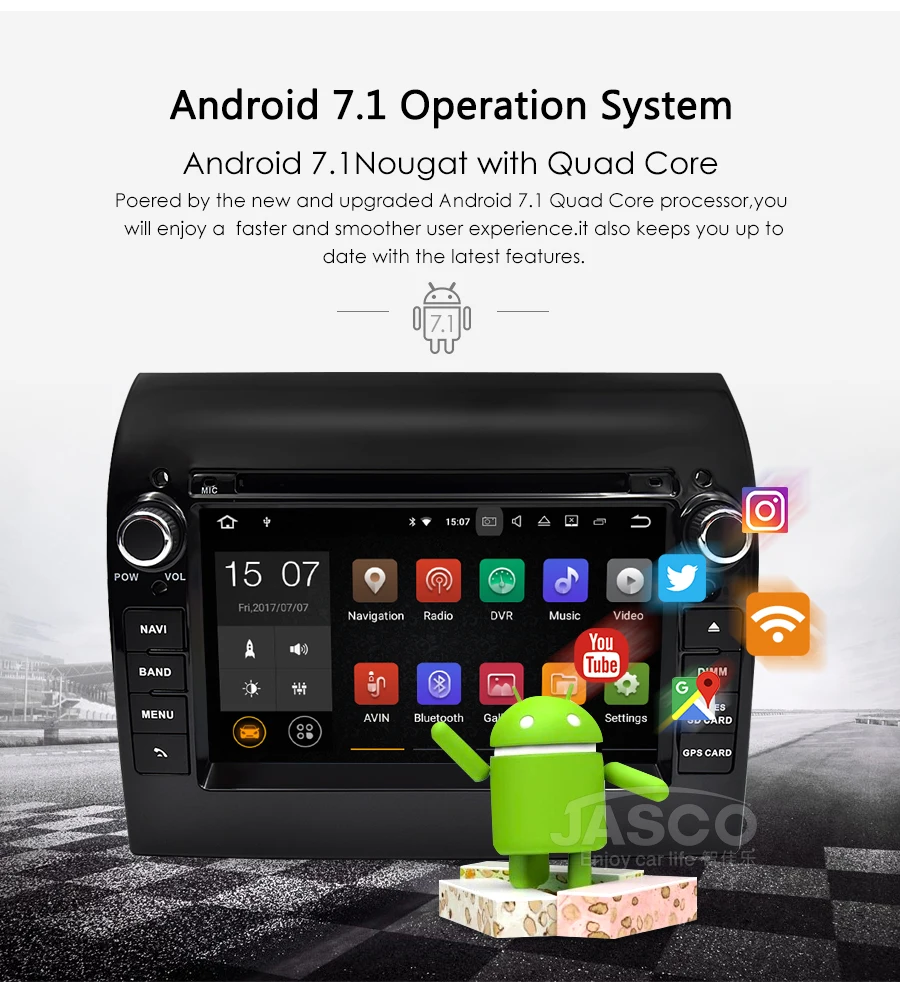 Perfect New Link  Ram 4G Android 9.0 9.1 Car Stereo For Fiat Ducato Jumper Boxer 2GB RAM DVD Headunit Bluetooth GPS Navigation TDA7851 5