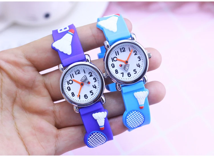 

Children's Gift Watch Quartz 3D Strap Cartoon Boys Badminton Watch Pointer Fashion Electronic Waterproof Watch Children's Watch