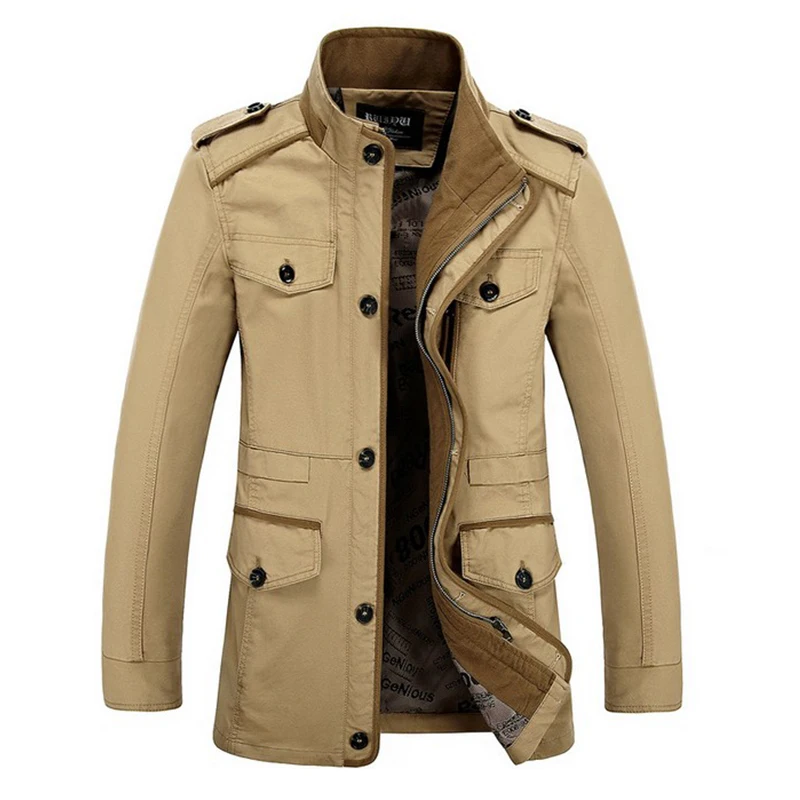 NEW style outdoors brand military jacket men pockets stand collar design plus size 6xl casual coat men's cotton m380 | Мужская