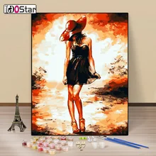 Бескаркасная картина по номерам с счастливой девочкой Новое поступление Ручная роспись diy персонаж красивая картина маслом Декоративная живопись