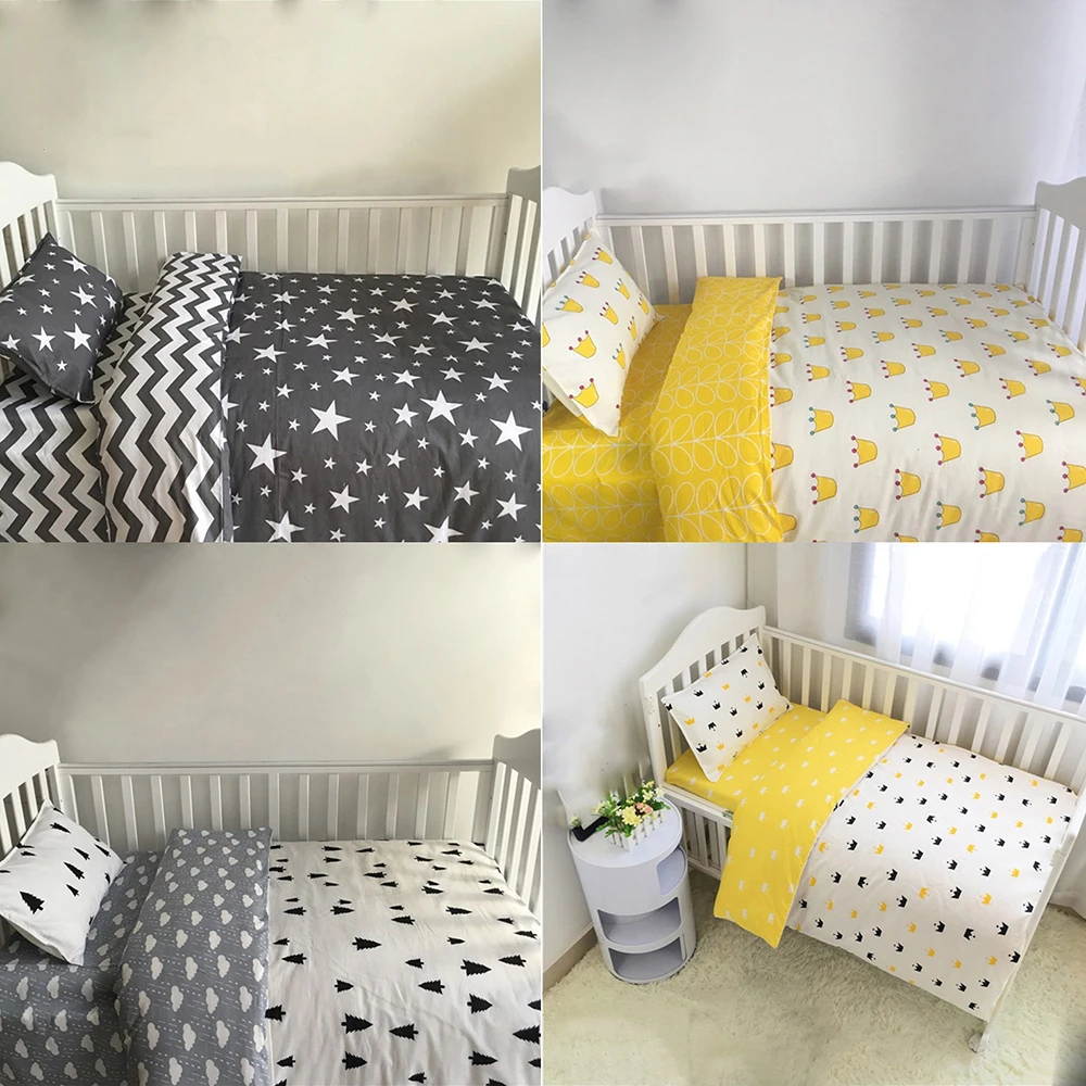 Parure De Lit Pour Bebe Avec Housse De Couette Taie D Oreiller Et Drap De Lit Pieces Ensemble Coton Et Lin Pour Fille Et Garcon 3 100 Aliexpress