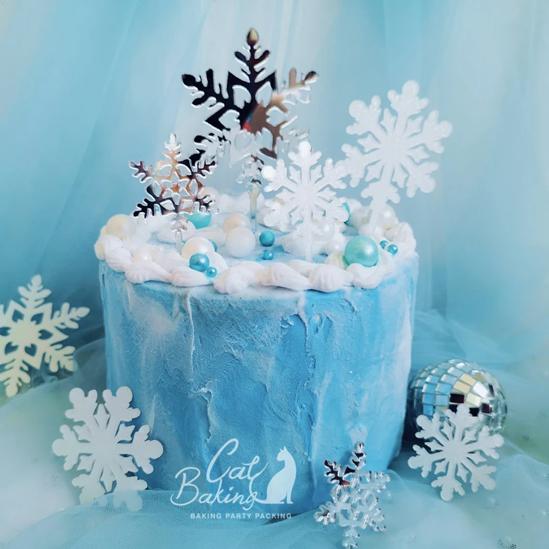 Decoration Romantique De Gateau De Collection De Flocons De Neige En Argent Blanc Decoration De Gateau Pour Fete D Anniversaire Cadeaux Adorables Aliexpress