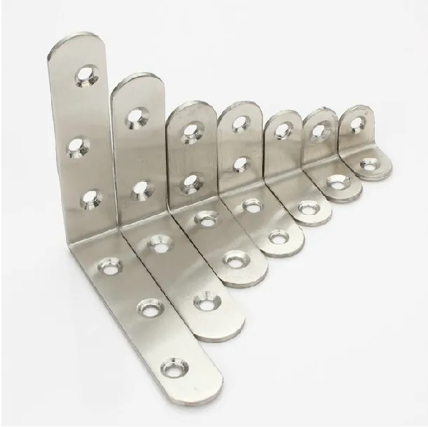 Gancho de /Ángulo Recto Resistente Con 40 Tornillos para Fijar El Soporte para Muebles o Alf/éizar de Ventana Soporte de /Ángulo Recto de Acero Inoxidable 20 Piezas Soporte de Esquina Plata