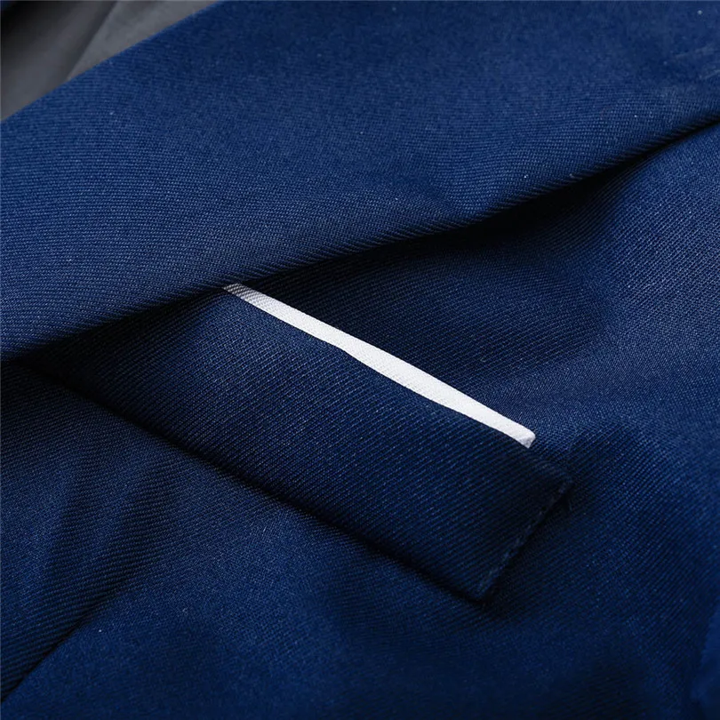 2019 New Fashion Men Slim Button Suits Formal Solid Business Blazer Casual Host Show Jacket Coat & Pant Dropshipping #E22 (20)