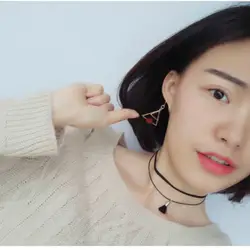 2018 новые корейские модные серьги простые двойные серьги треугольные женские ювелирные изделия оптом