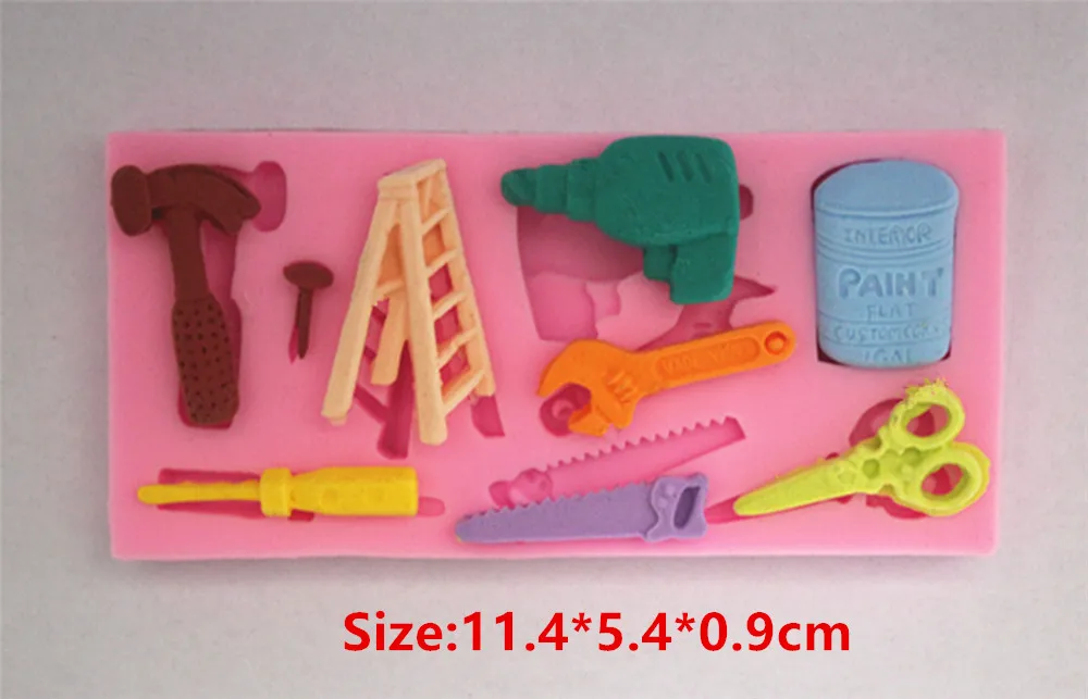 Ladder Hammer Silicone Cake Decorating Moulds Fondant Sugar Chocolate Mold Toolmold toolcake