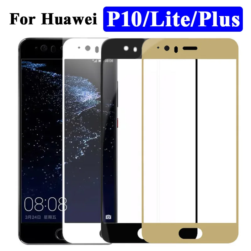 Защитное стекло с полным покрытием для huawei p 10 lite plus Защитная пленка экрана p10