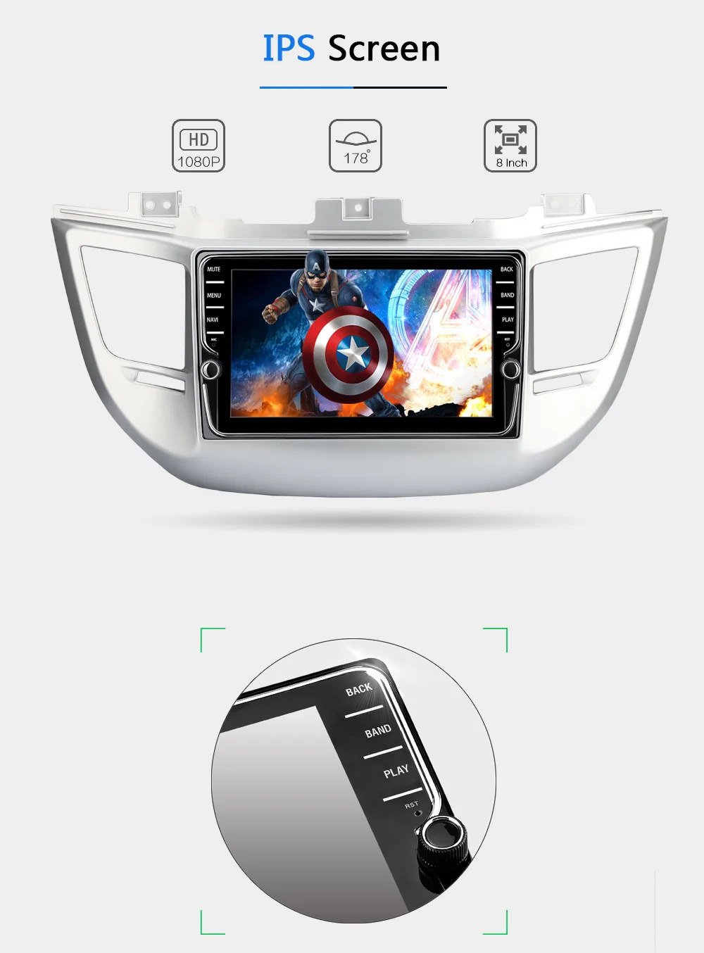 Flash Deal Funrover 2 din Car dvd Multimedia player Android 8.0 for Hyundai Tucson IX35 2016 2017 car radio gps navigation stereo IPS 2GRAM 11