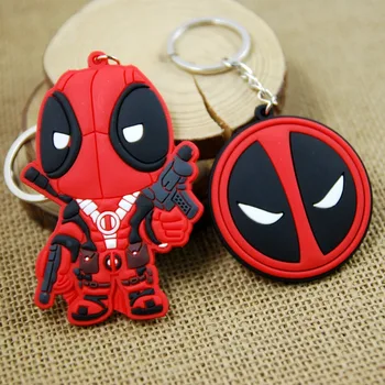 

Hero Figure Deadpool 2 Action Figure Keychain Woman Deadpool Double Size Key Holder Keyring Toy Cartoon Chaveiro Car Bag Key Toy