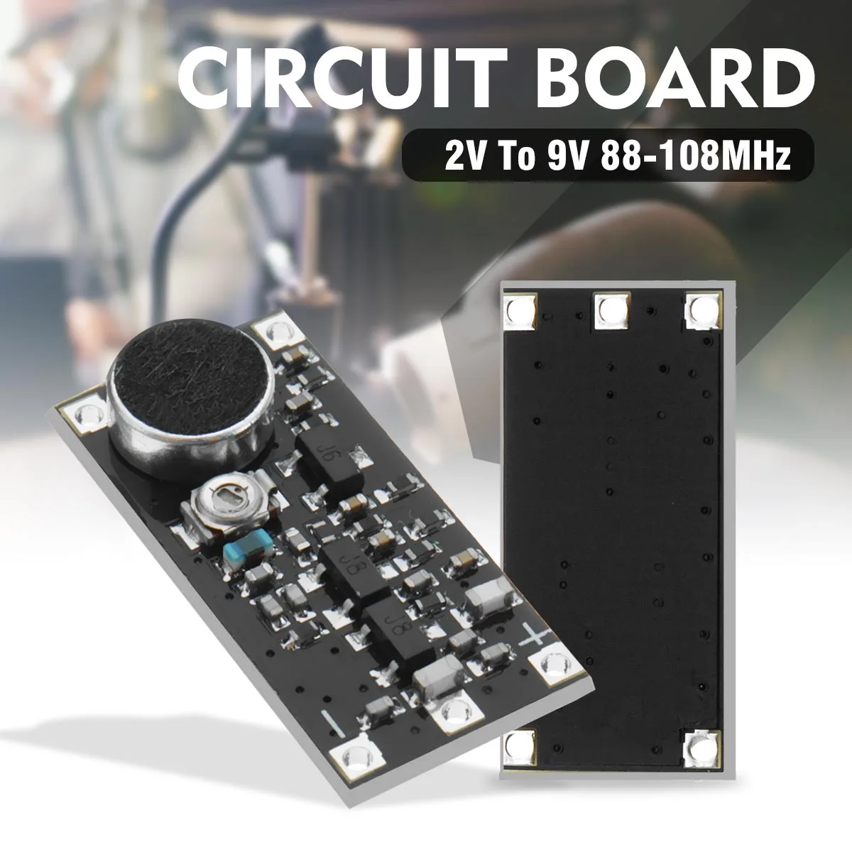 CLAITE DC 2V To 9V 88-108MHz fm-передатчик Беспроводная система наблюдения с микрофоном модуль частотной платы