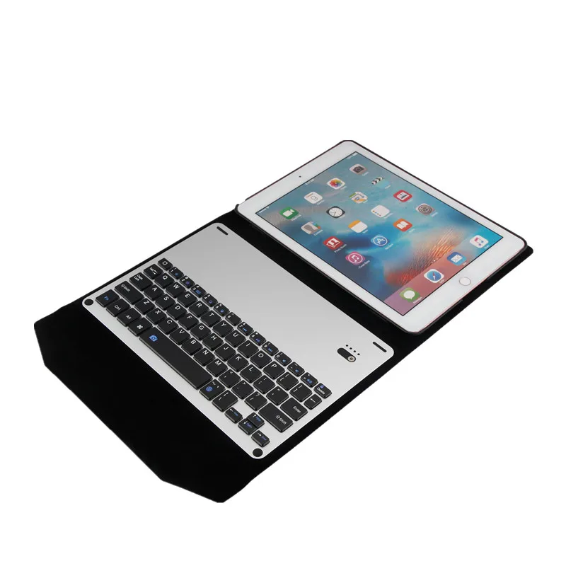 Роскошный чехол для iPad Pro 9 7 Air 1 2 Тонкий Смарт кожаный планшета + алюминиевая Bluetooth