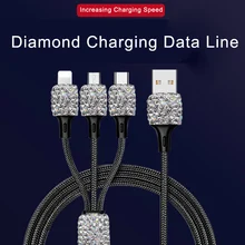 Бриллианты USB Автомобильное зарядное устройство для мобильного телефона планшет gps быстрое зарядное устройство автомобильное зарядное устройство двойная строка данных для iPhone Android кристалл