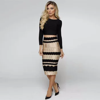 

Khaki black Midi Skirt New Arrival 2018 women Summer Fashion knee length bandage skirts Pencil skirt wholesale dropshipping