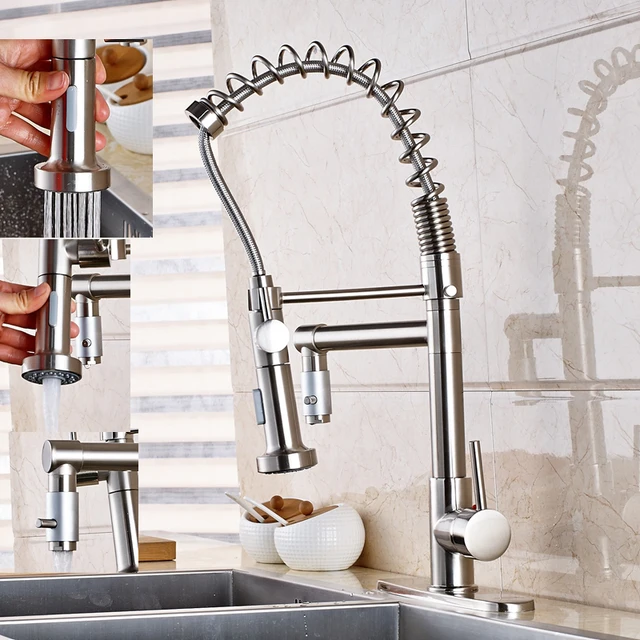 Special Offers Deck Mounted Brushed Nickel Kitchen Faucet Tall Vessel Sink Mixer Tap Deck Mounted Swivel Spout Special Offers Deck Mounted Brushed Nickel Kitchen Faucet Tall Vessel Sink Mixer Tap Deck Mounted Swivel Spout