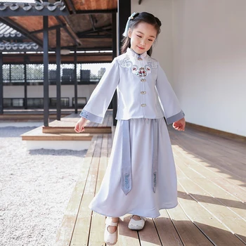 

Hanfu Dress Traditional Chinese Tang Ancient Costume Fairy Hanfu Classical Kid Girls Traditional Chinese Dance Costumes DQS1436
