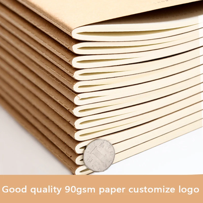 

B5 A5 Kraft Paper Diary Note Student Notebook 80 Pages Grid Blank Graffiti Sketchbook Notepad Stationery Customize Logo C8 D10