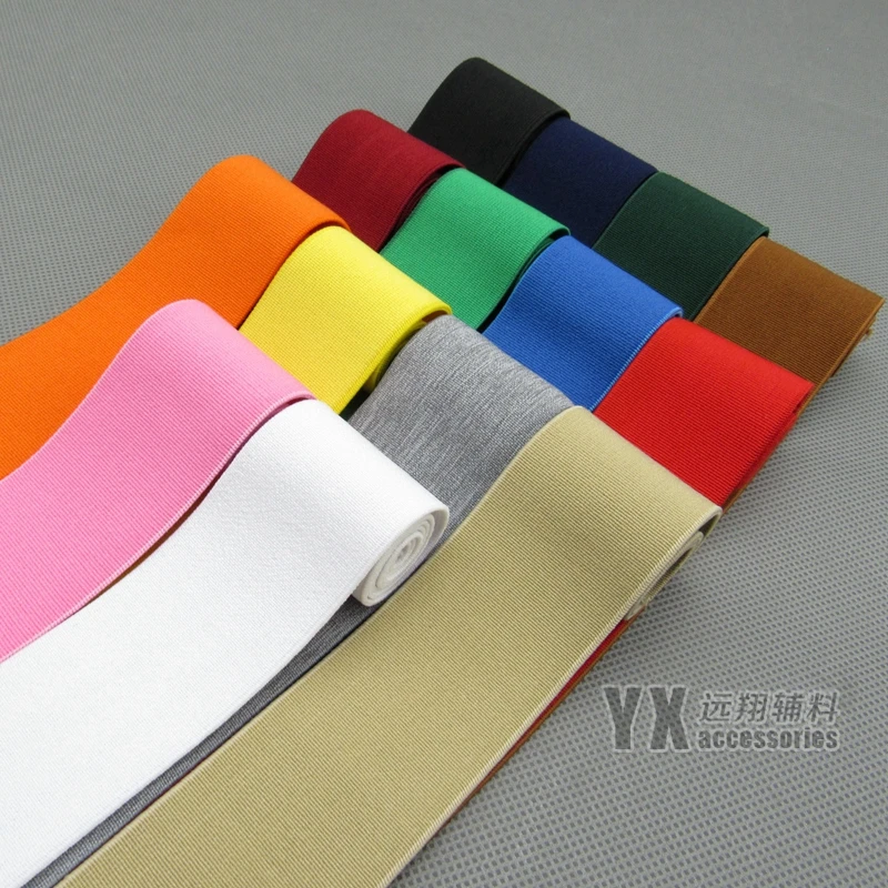 

High Quality 40mm Width Fashion Solid Colors Soft Elastic Bands 6 Meters Decor DIY Waistband Pants Sewing Bag Belts Accessories