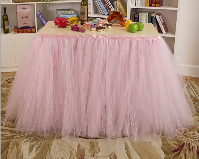 Wedding Table Skirting Christmas Birthday Party Table Skirts Bow Skirt