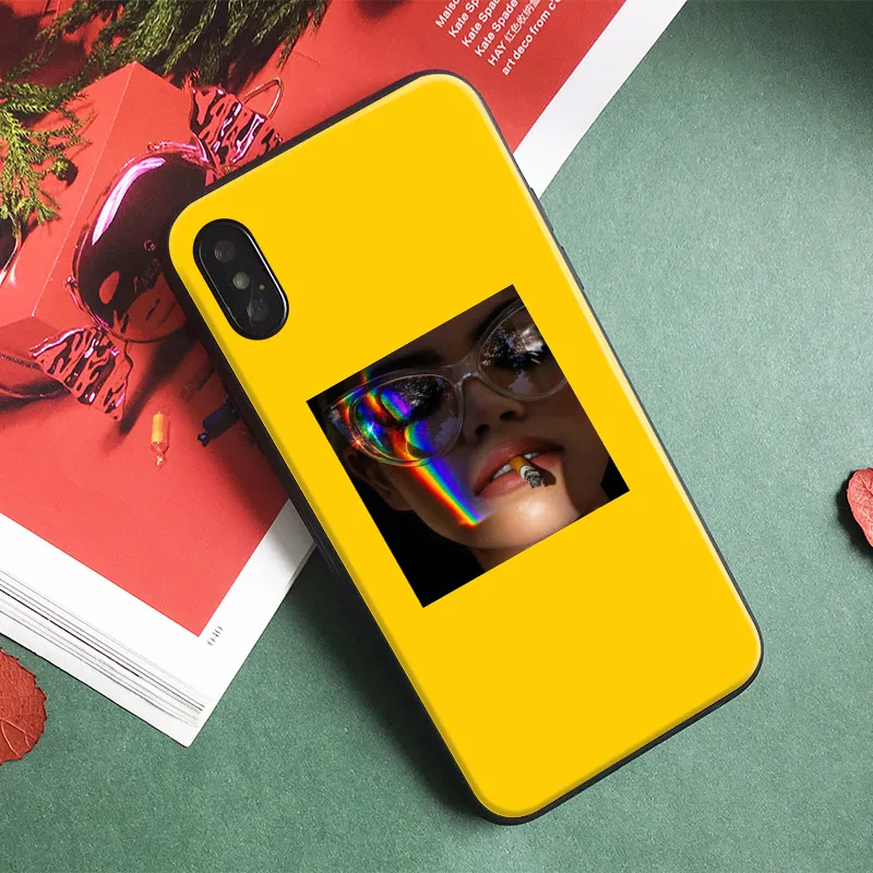 

Yellow rainbow girl Coque soft silicone TPU Phone Case cover Shell For Apple iPhone 5 5s Se 6 6s 7 8 Plus X XR XS MAX