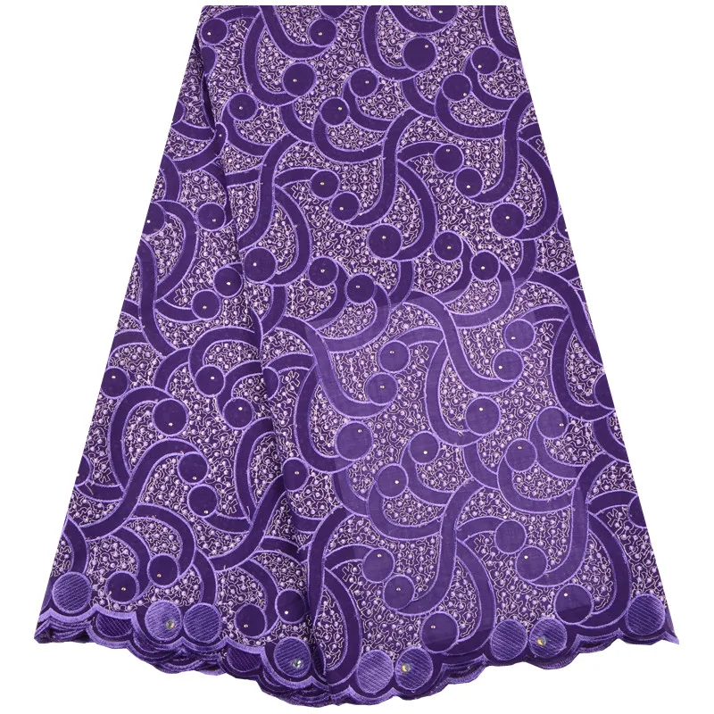 

Swiss Voile Lace In Switzerland High Quality Nigerian Cotton Dry Lace purple Embroidery french Voile Lace Fabric A1290