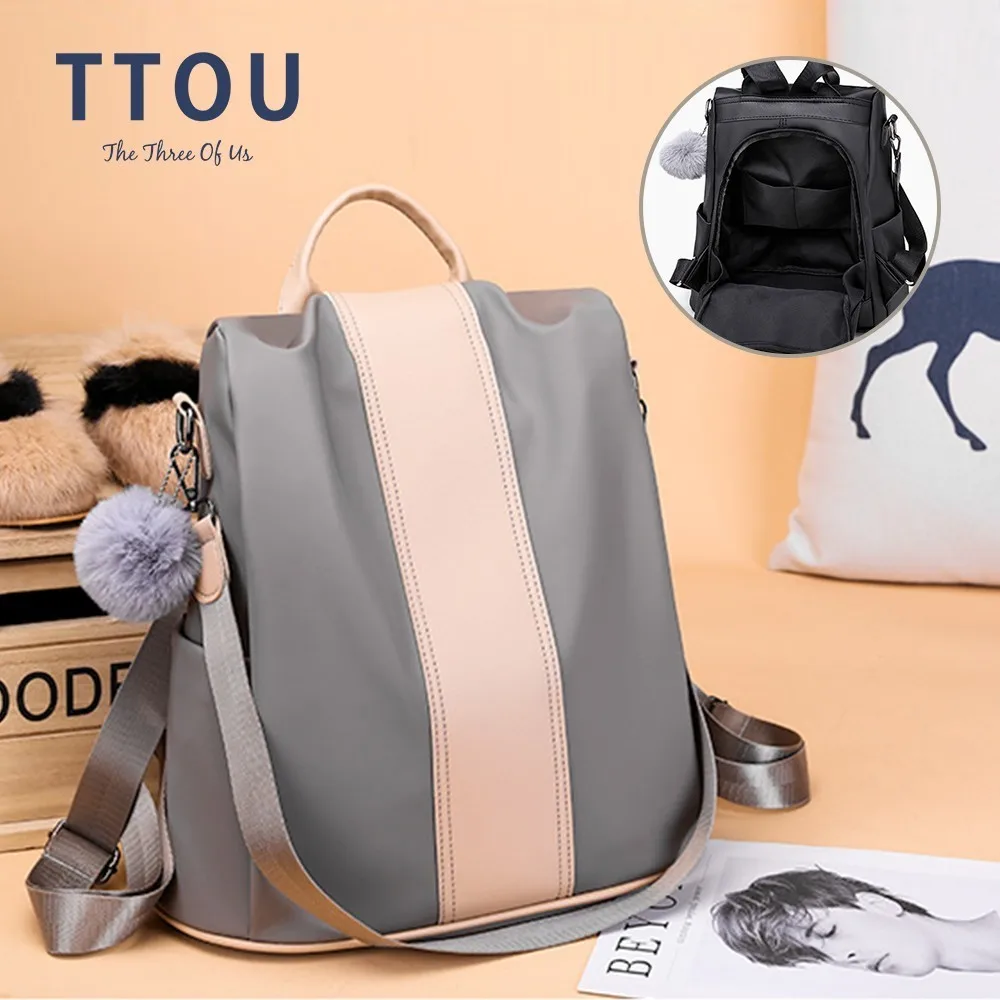 

Fashion Women Backpack PU Leather Backpack Shoulder Bags Anti-thief Daypack for Teens Hairball Female Rucksack Feminine Mochila
