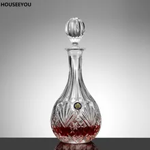 860 мл круглая форма прозрачного бессвинцового стекла, графин для вина, бутылка для виски, ликера, графин для вина, товары для домашнего бара