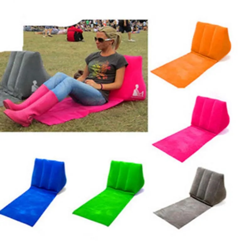 1pc Inflatable Beach Mat Outdoor Flocking Triangle Inflatable Blanket