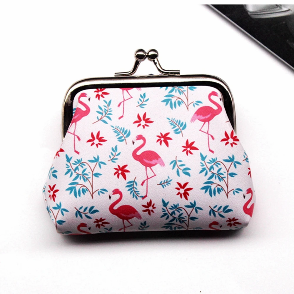 Flamingo 2 Винтажные женские кошельки с принтом для монет, Женский кошелек на застежке, женский клатч, Женский мини кошелек, сумка для денег, искусственная кожа, Carteira/5 - Цвет: Flamingo 2