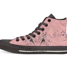 Цветочный дизайн с нотами дышащая Повседневная Высокая обувь на шнуровке холщовая обувь кеды