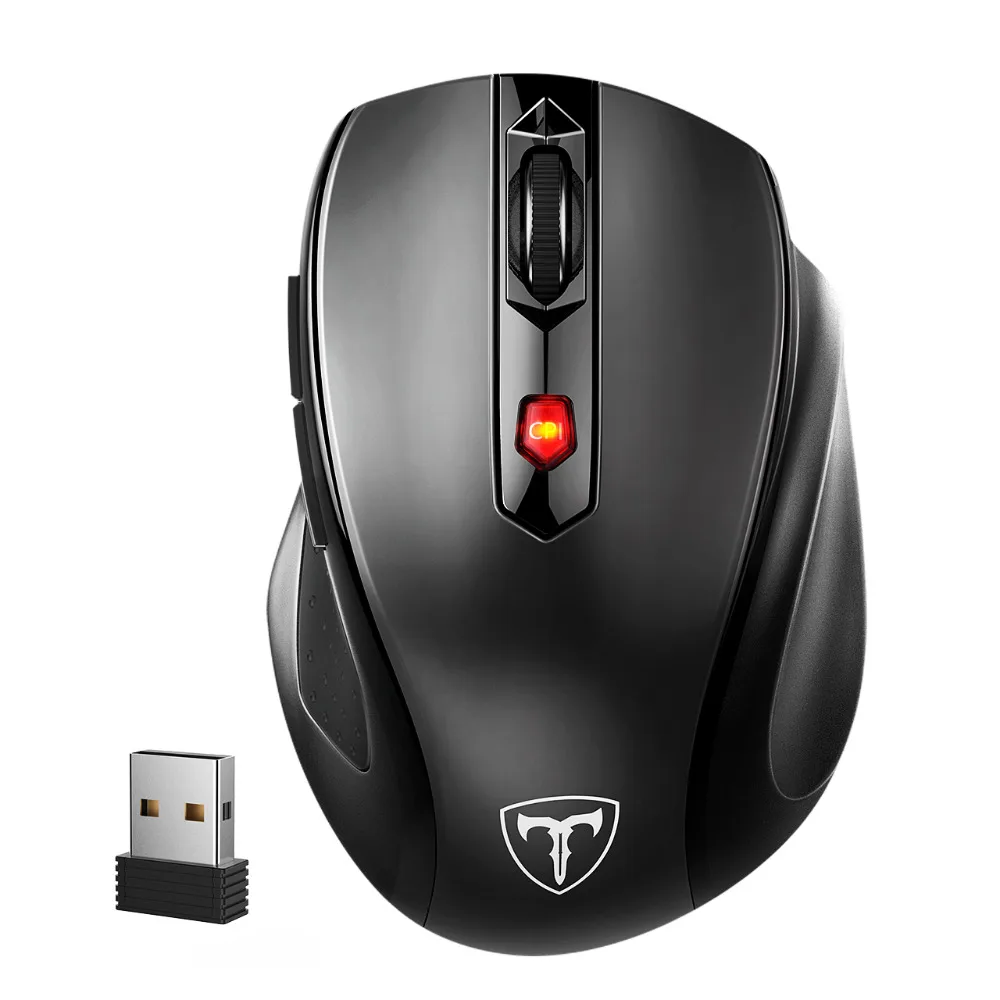 2.4G Wireless Mouse 6 Buttons PC Mouse DPI Levels 2400/2000/1600 Adjustable Nano Receiver For