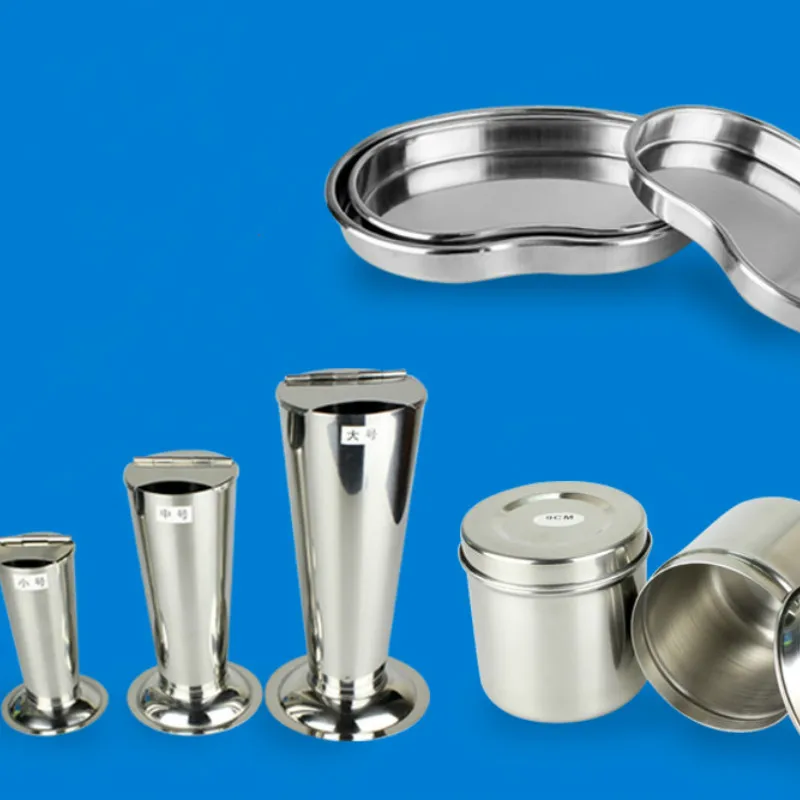 

1PCS 304 Thick Stainless Steel Anti-iodine Veterinary Disinfection Tank Alcohol Cotton Ball Cylinder Ointment Pot Waist Plate