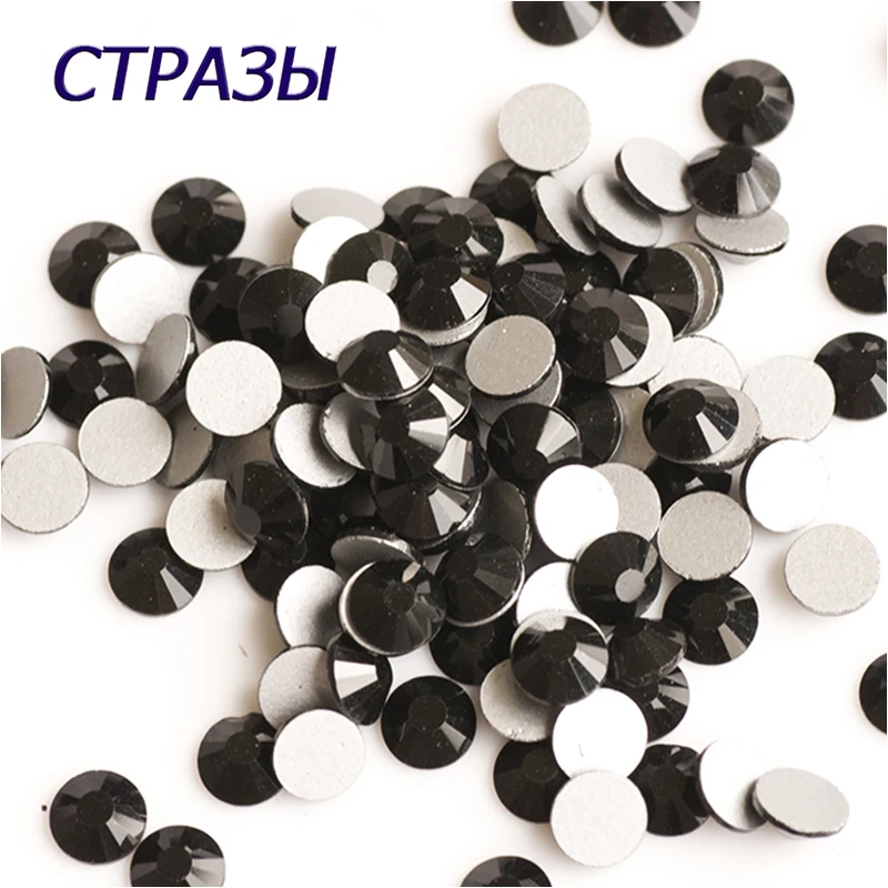 

CTPA3bI 2058 Non Hotfix All Sizes Jet Black Stones Flat Back DIY Jewelry Beads Beadwork For Needlework Accessories