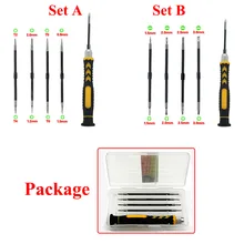5Pcs / Set Slotted 2.0 2.5 3.0 T2 T4 T5 T6 PH00 PH000 Pentalobe 0.8 1.2 Screwdriver Set for iPhone Phone Laptop PC Repair Kit