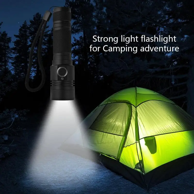 

1100LM Ultra Bright USB Charging T6 LED Outdoor Camping Flashlight Torch Lamp Light Camping use Emergency saveing Lighting