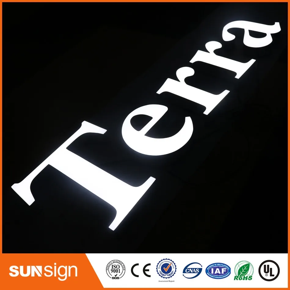 Зеркальная полированная глянцевая обратная акриловая светодиодная Передняя