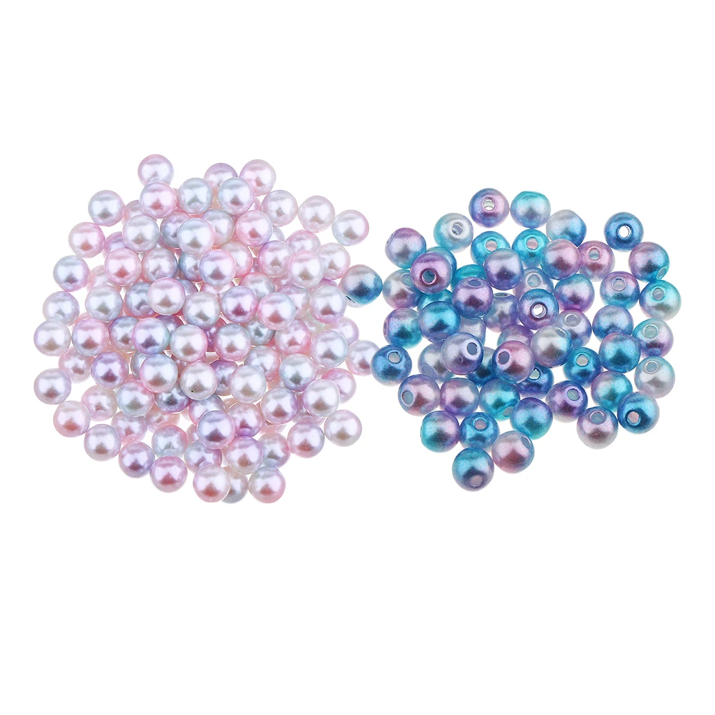 500 Pieces 4mm Colored Imitation Pearl Abs Plastic Loose Beads Tiny Satin Luster Imitation Round 