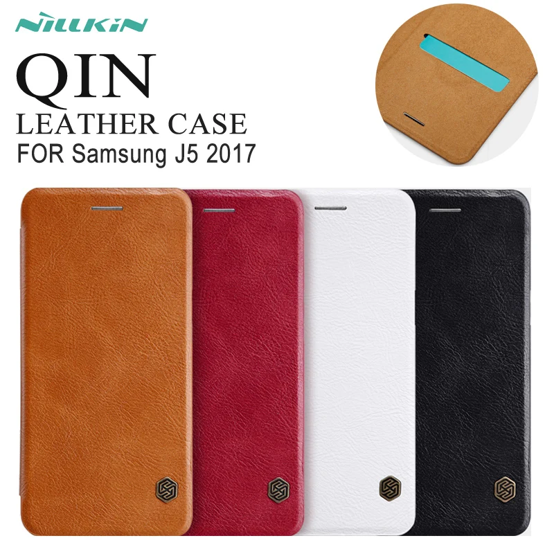

For Samsung Galaxy J5 2017 case Nillkin Qin Series PU Wallet Leather Case Cover for J5 2017 J530 J5 pro phone bags coque shell