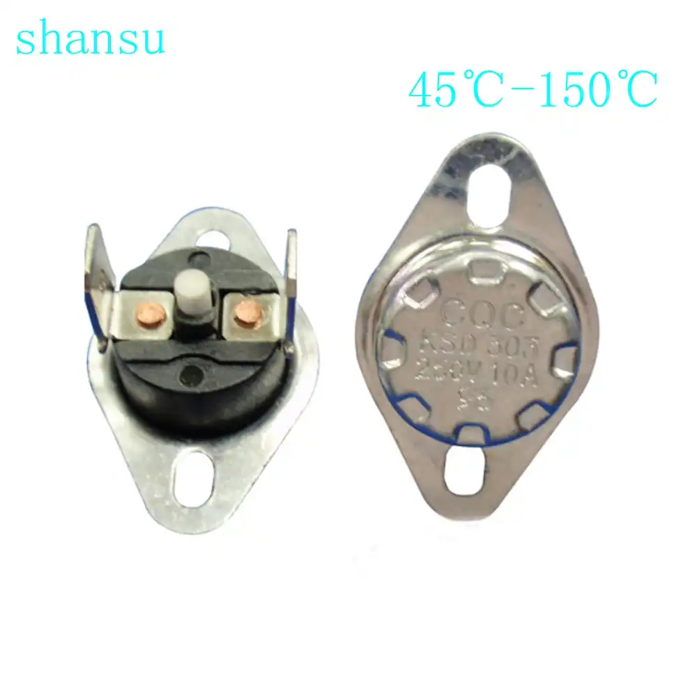 Interruptor de control t/érmico,Baugger 5pcs KSD301 Interruptor de temperatura del termostato 250V 10A NC Interruptor de control t/érmico normalmente cerrado