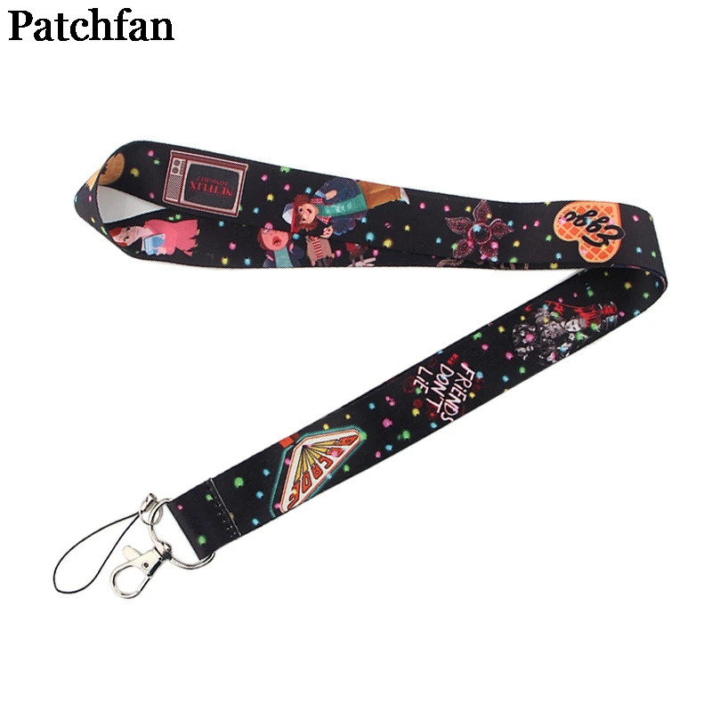 

20pcs/lot Patchfan Stranger things vintage art cool men lanyards keys in mobile phone straps card holders webbing ribbons A2256