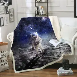 Одеяло астронавт флис Стираемое покрывало модное одеяло шерстяное одеяло мальчик кровать постельные принадлежности Одеяла Прямая